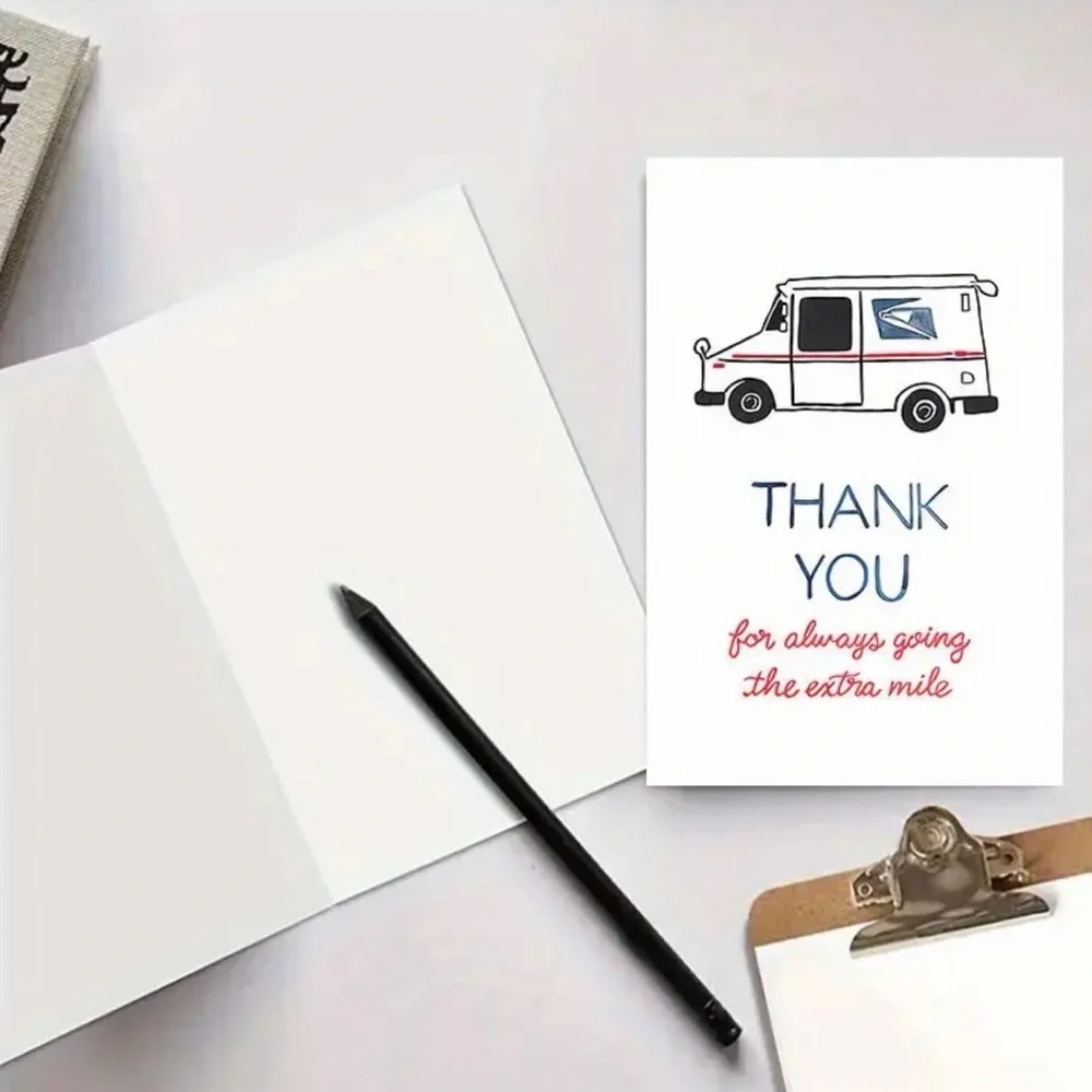 USPS Postal Worker Thank You Card with Red Envelope